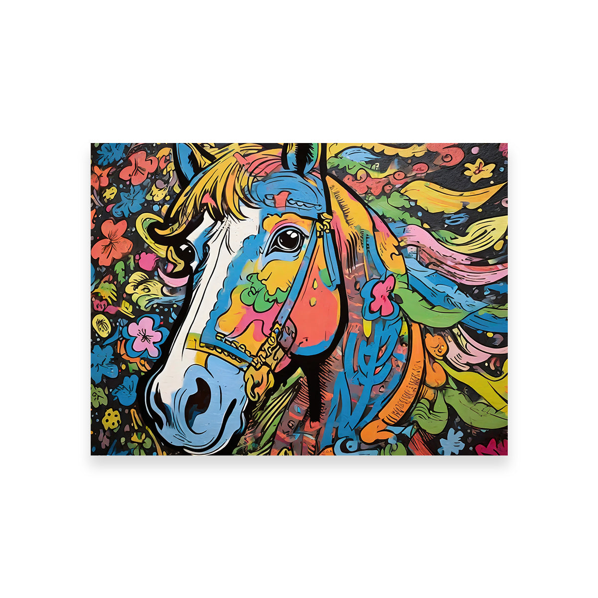 Stunning Horse Graffiti Wall Art by Stephen Chambers