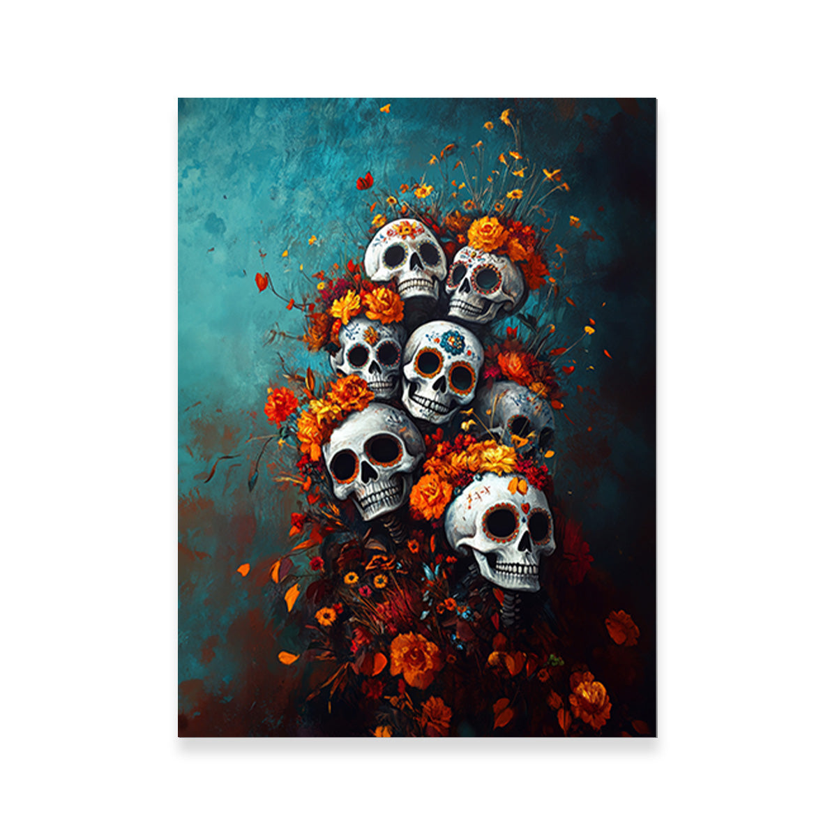 Stunning Skulls with Flowers Wall Art for a Unique Decor