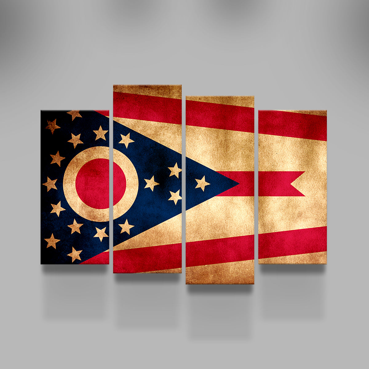 Vintage Ohio State Flag Grunge Wall Art for Stunning Home Decor