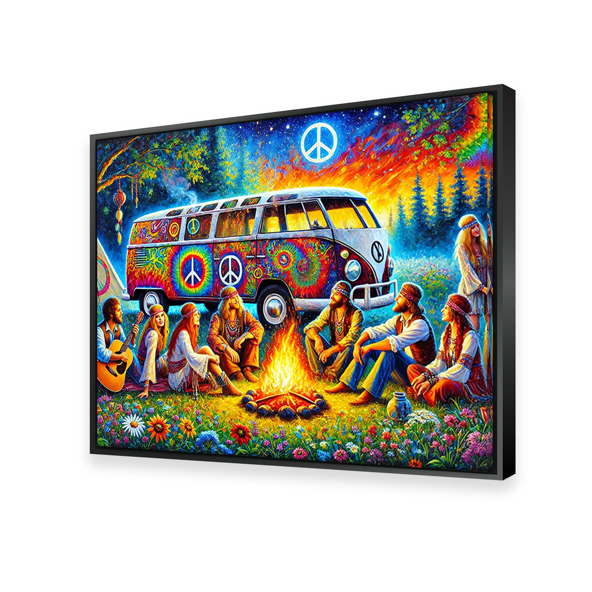 Unique Hippie Campfire Wall Art for Stunning Home Decor