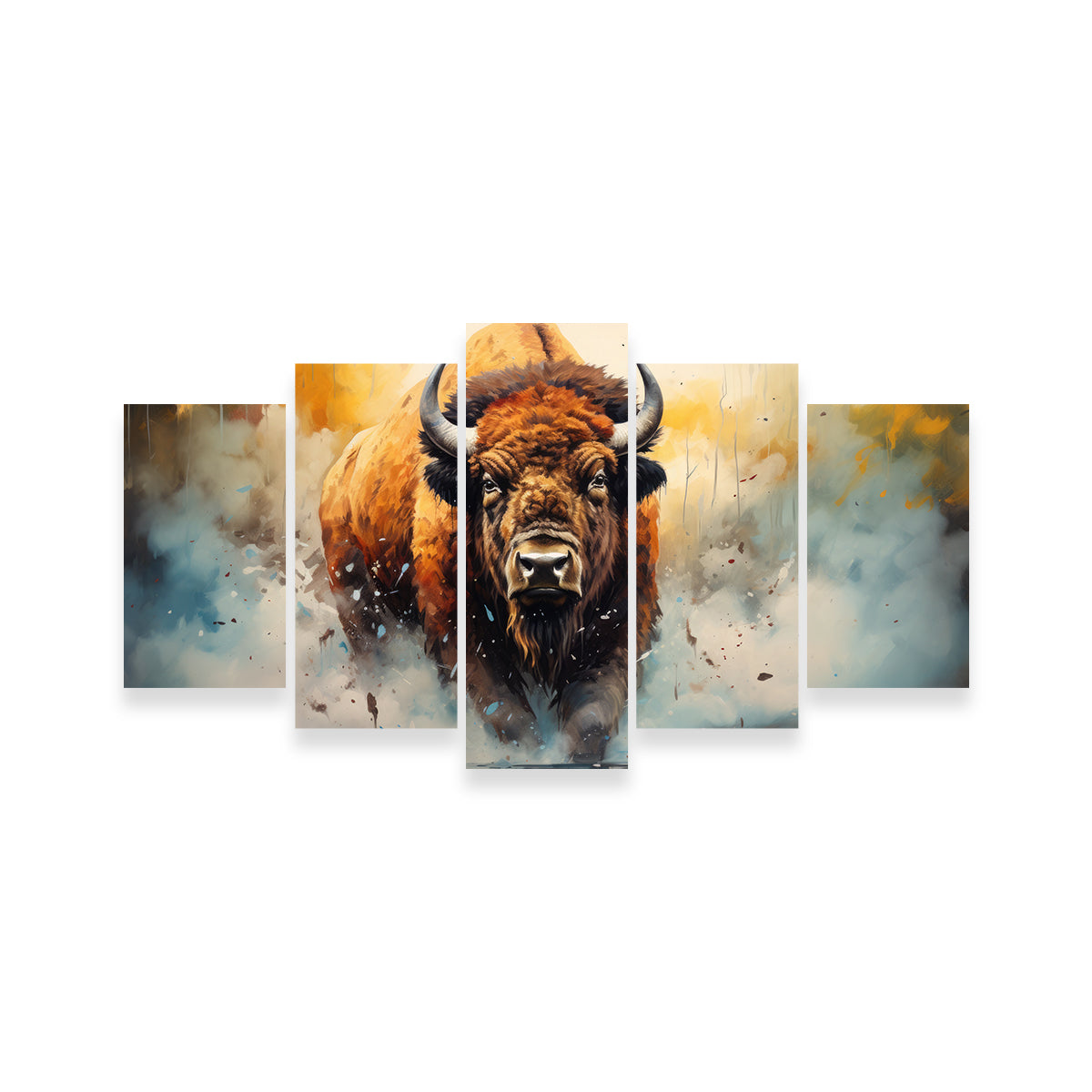 Stunning American Bison Watercolor Wall Art for Home Decor
