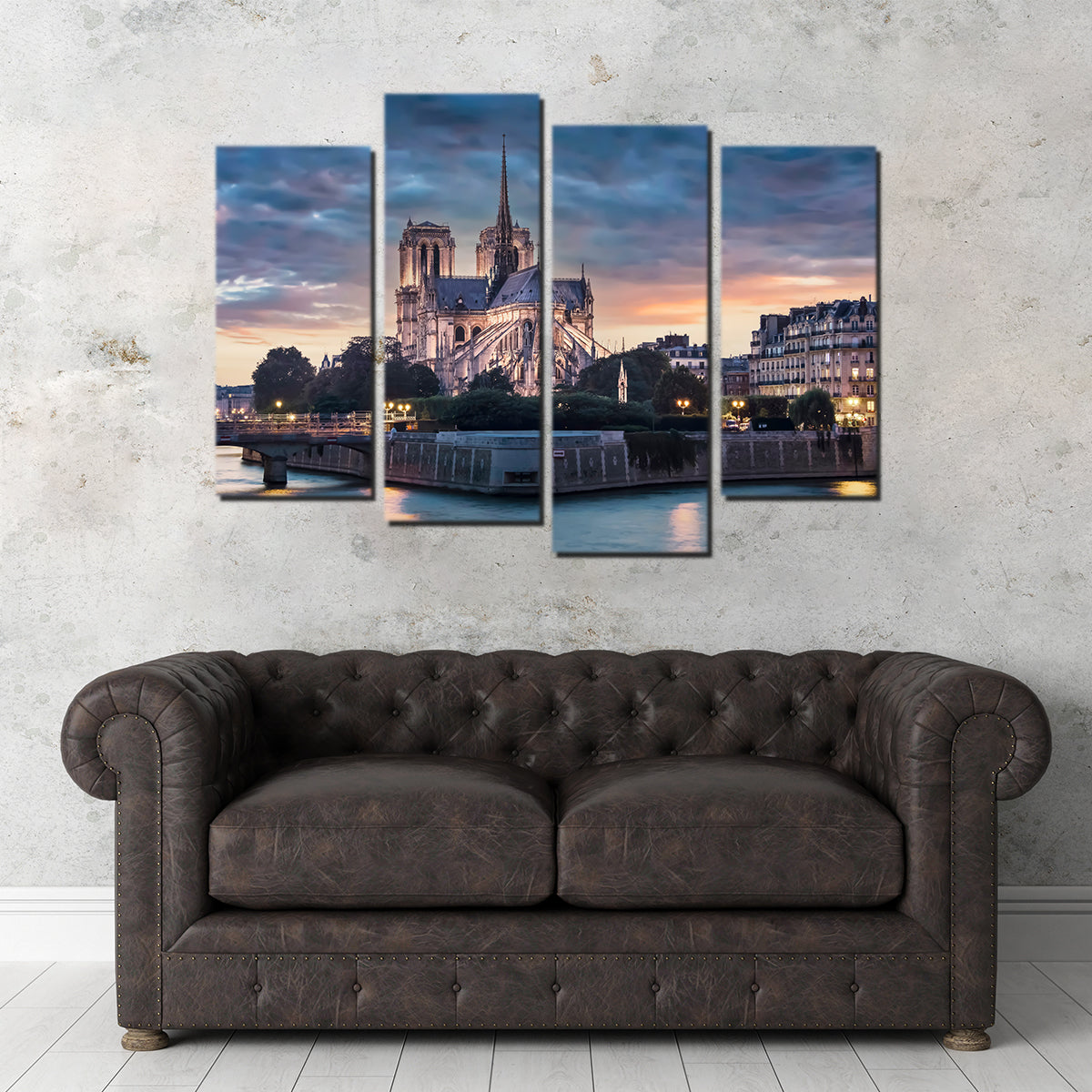 Stunning Notre Dame Sunset Wall Art for Home Decor