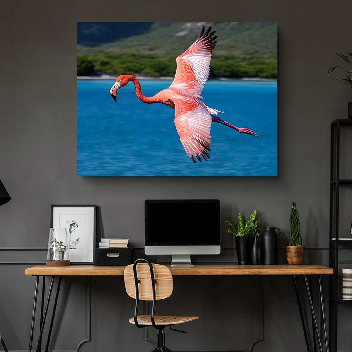 Stunning Pink Flamingo Flying Wall Art for Home Decor