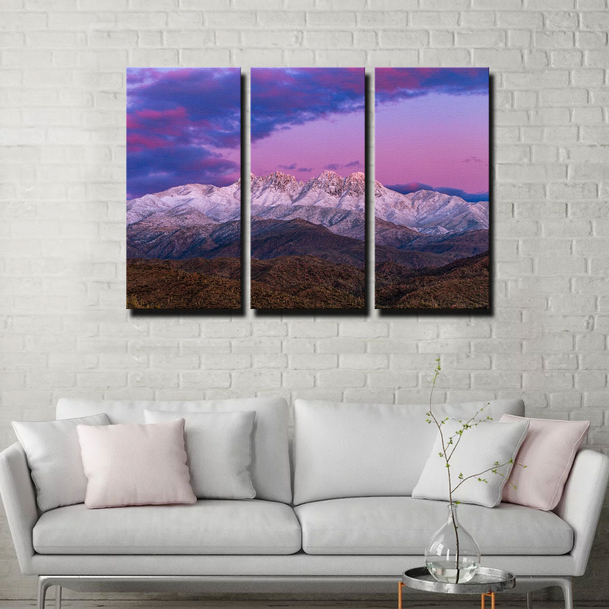 Exquisite Snow - Clad Four Peaks Mountain Wall Art for Stunning Home Decor