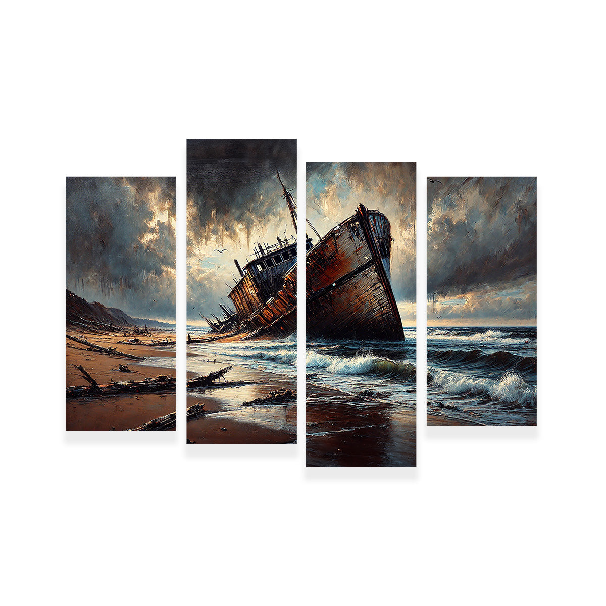 Exquisite Shipwreck Canvas Print for Wall Decor
