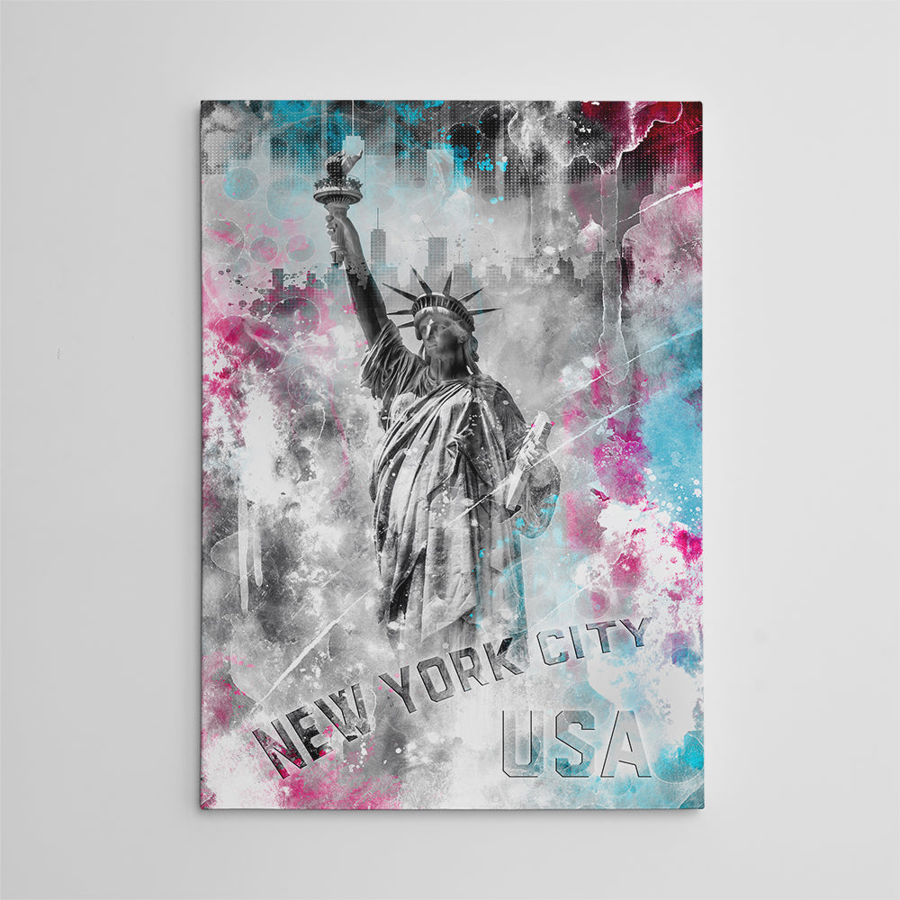 Stunning Pop Art Statue of Liberty Wall Art by Melanie Viola