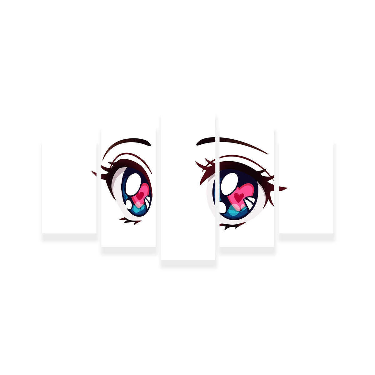 Captivating Anime Style Big Blue Eyes Wall Art
