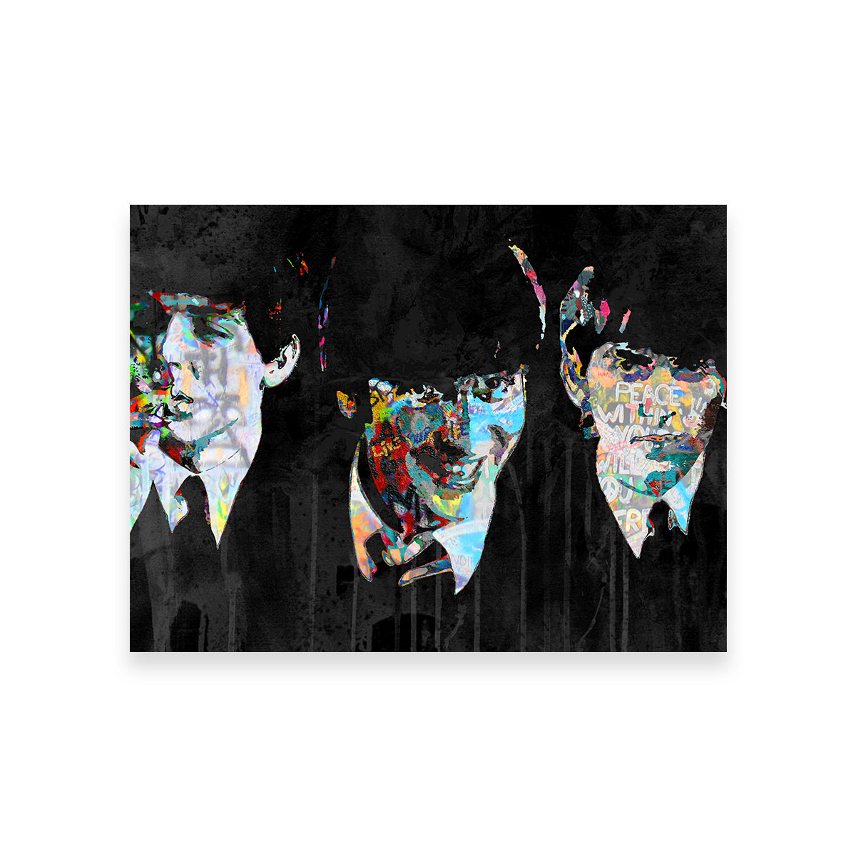 Beatles Peace Within Wall Art - Museum-Quality Handmade Canvas by Stephen Chambers