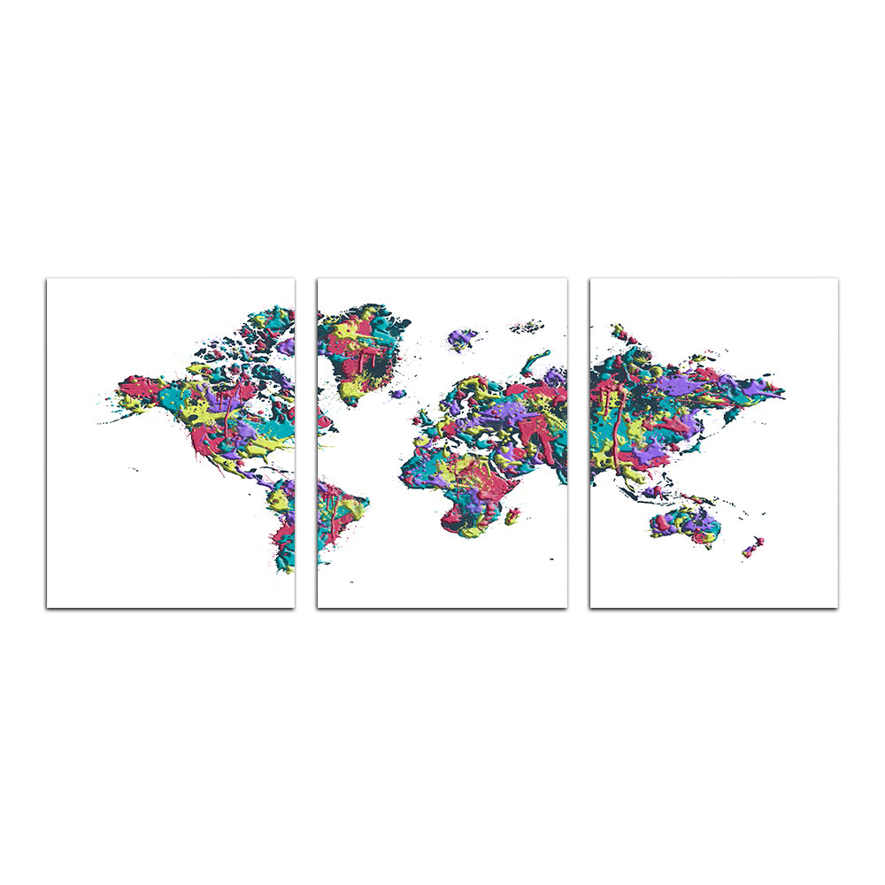 Stunning Pop Art White World Map Wall Art by Melanie Viola