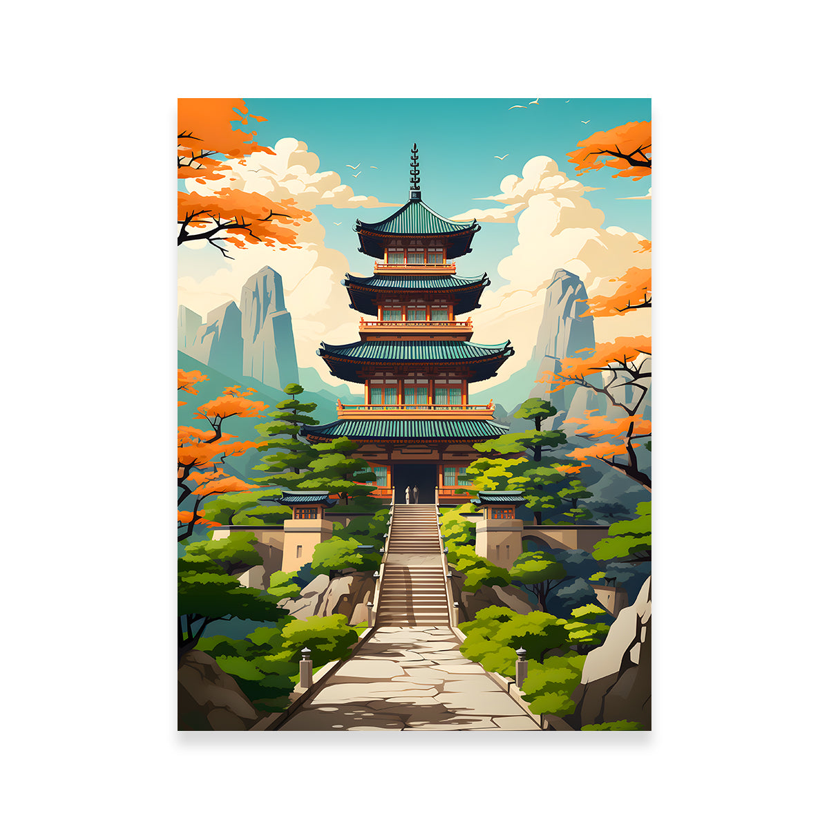 Exquisite Ancient Architecture Wall Art by Valth Graphics