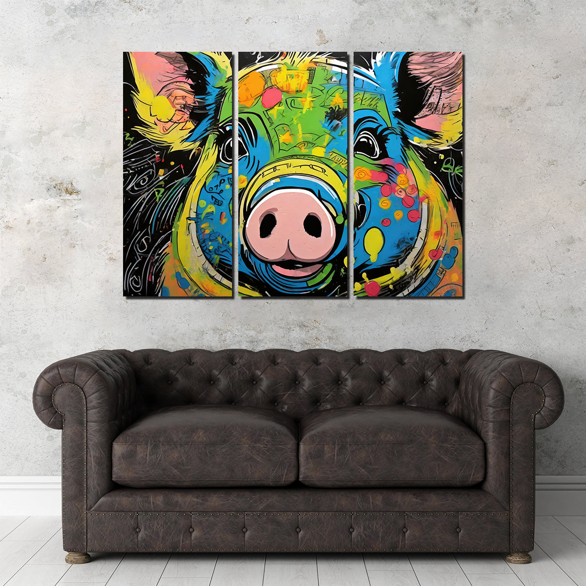 Stunning Pig Graffiti Wall Art by Stephen Chambers