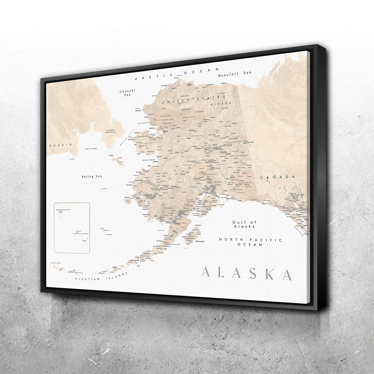 Exquisite Alaska Map 3 Wall Art for Your Home Decor