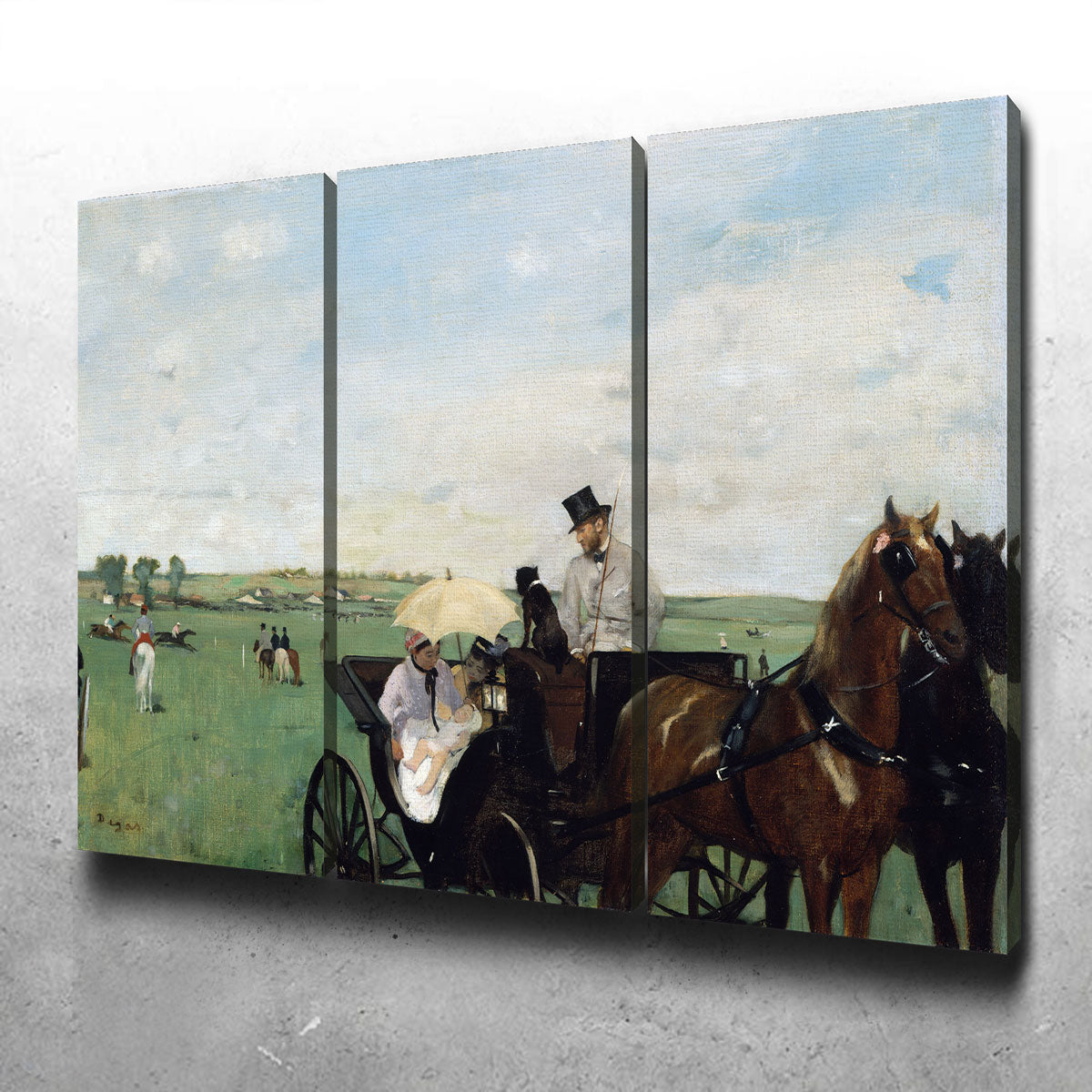 Stunning Edgar Degas At the Races in the Countryside Wall Art
