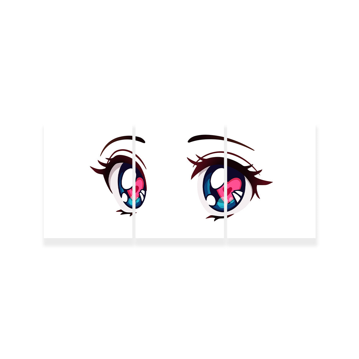Captivating Anime Style Big Blue Eyes Wall Art