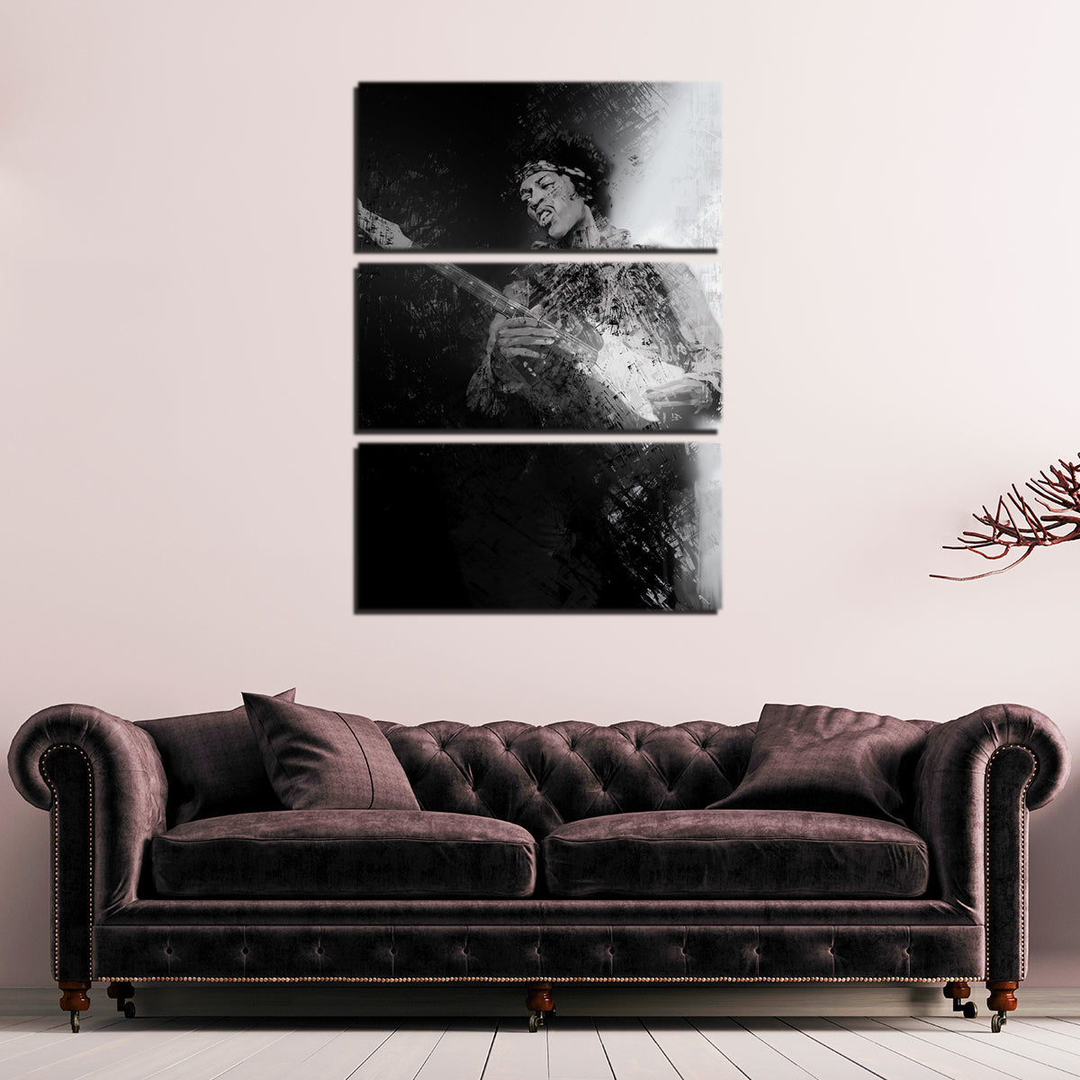Hendrix Guitar God Wall Art - Museum-Quality Canvas Print by Andy Brackpool