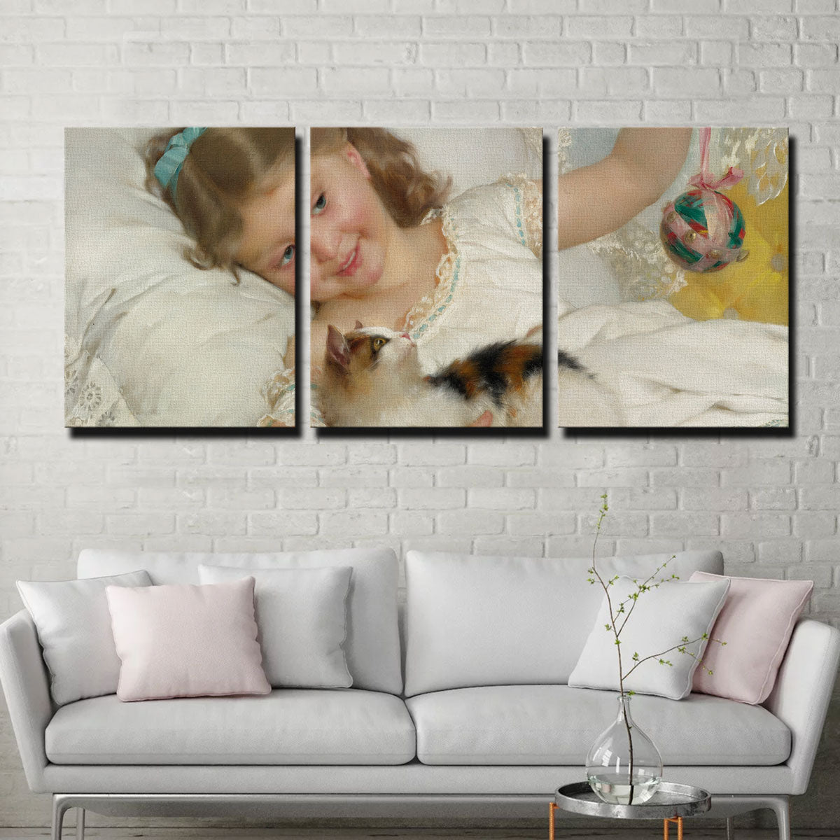 Charming Petite Fille et Chat Wall Art by Emile Munier