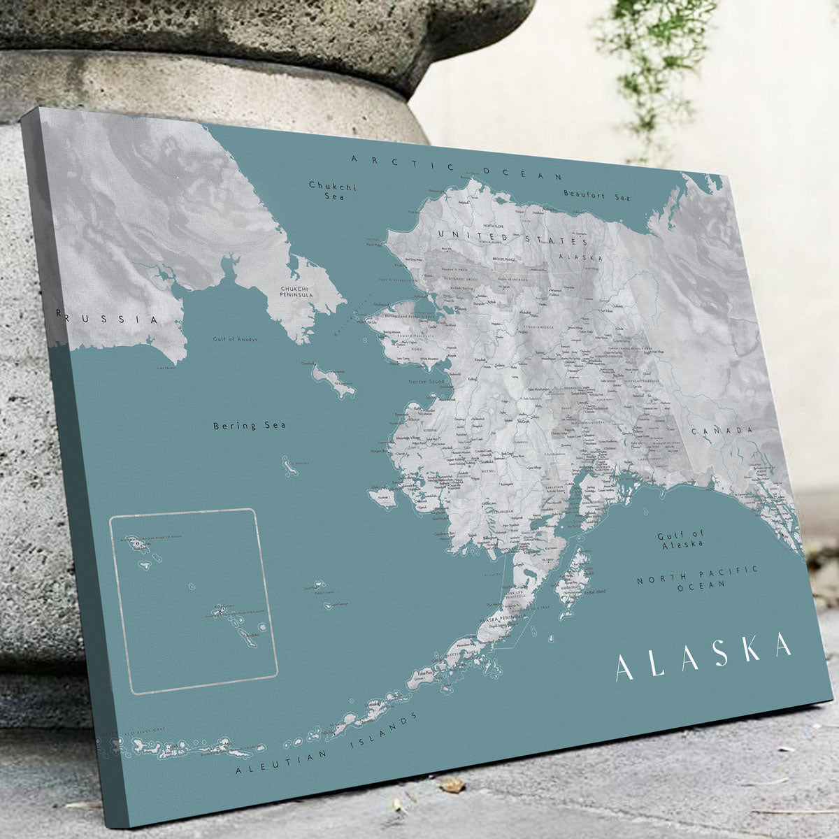 Stunning Alaska Map Wall Art by Blursbyai