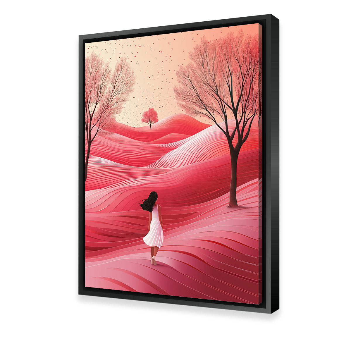 Stunning Pink Hills Kiln - Dried Pine Wood Framed Wall Art