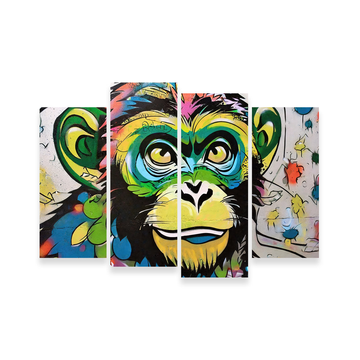 Eye - catching Monkey Graffiti Wall Art by Stephen Chambers
