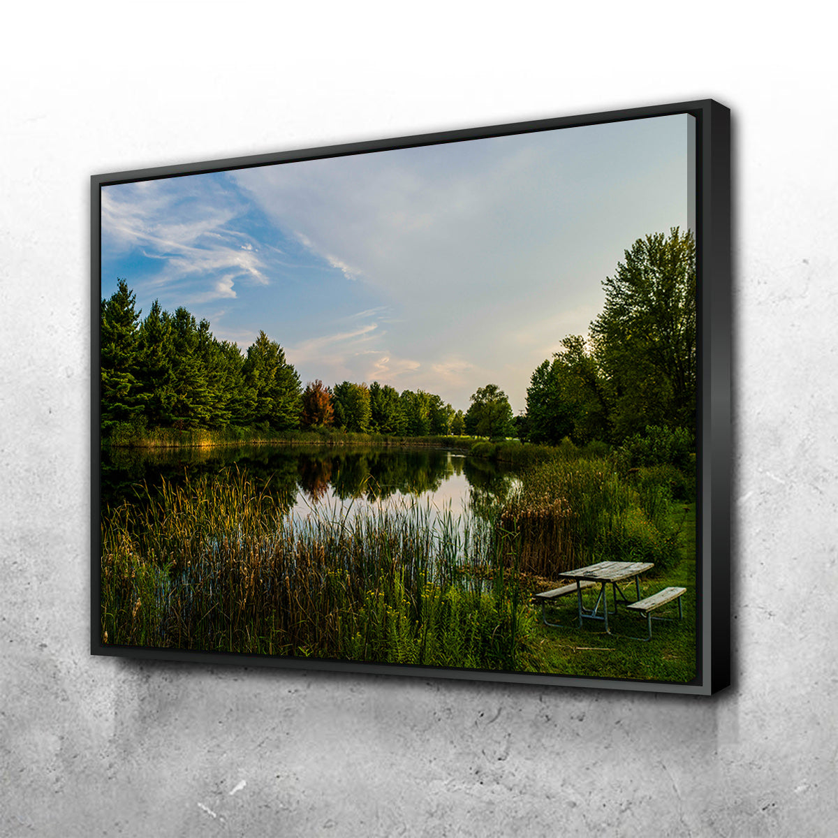 Stunning Alum Creek Fishing Pond Wall Art for Home Decor