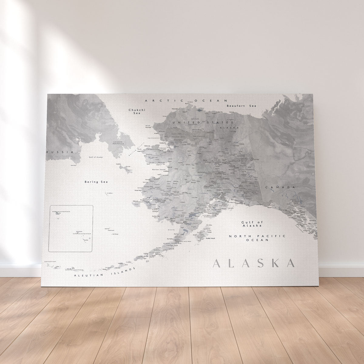 Stunning Alaska Map 2 Wall Art by Blursbyai