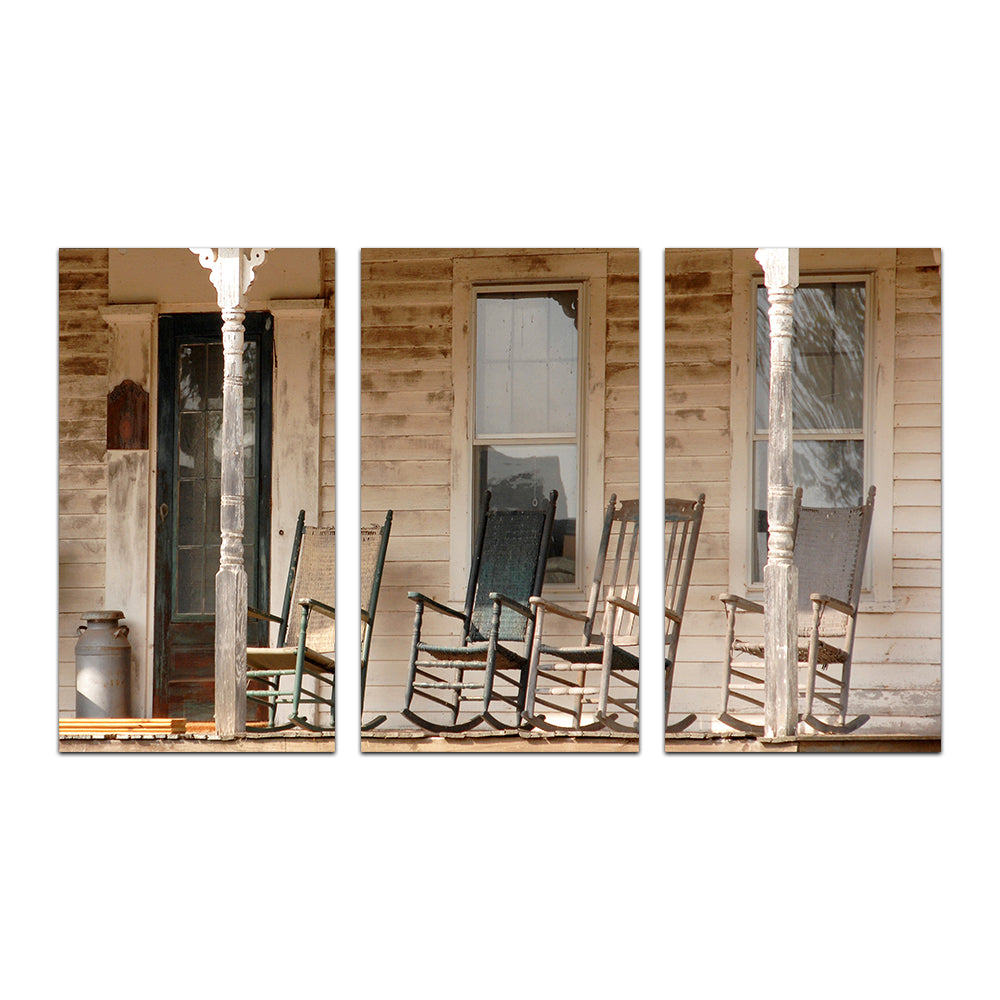 Charming Antique Rocking Chairs in Rural Connecticut Wall Art Prints