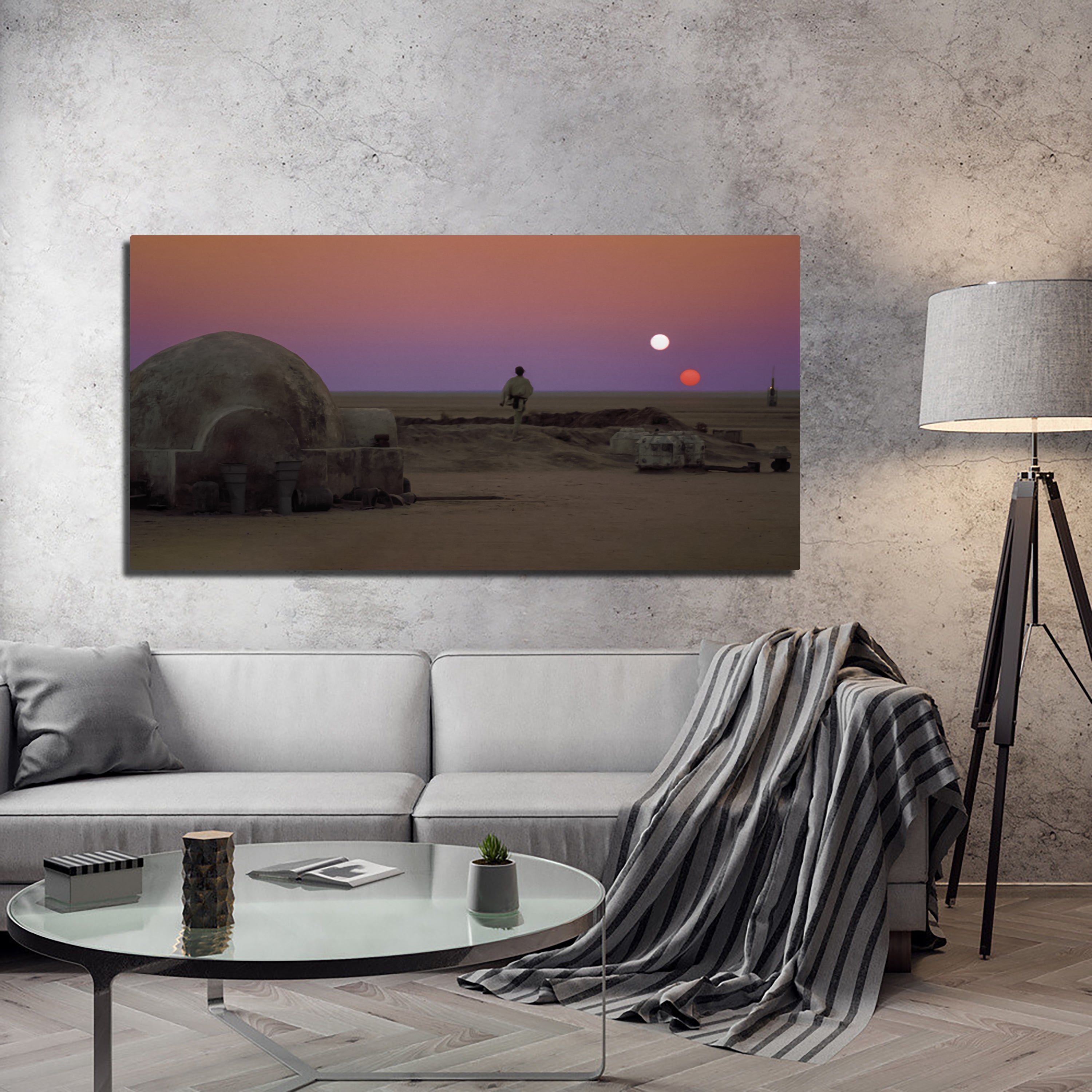 Breathtaking Binary Sunset Panoramic Wall Art for Stunning Home Decor
