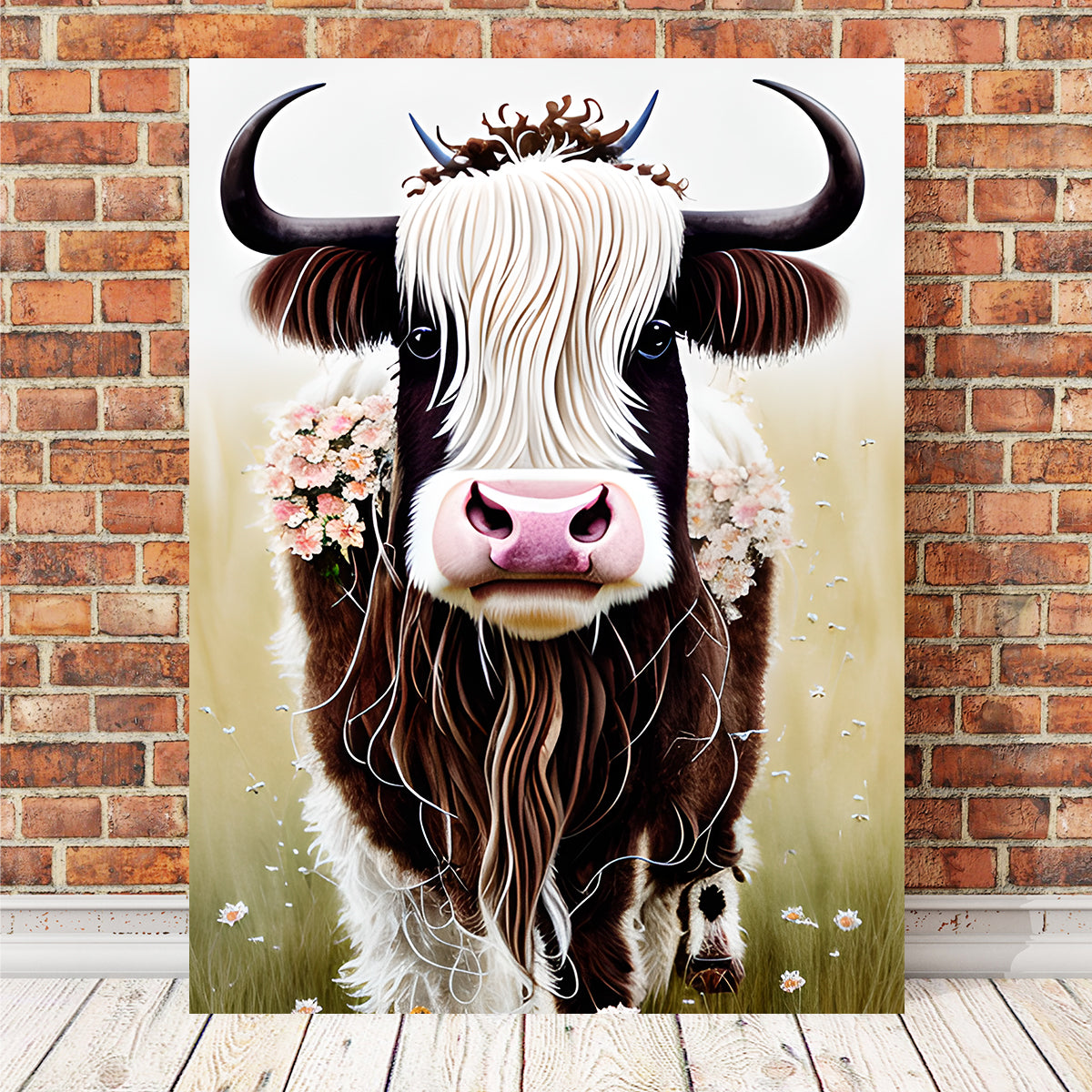Stunning Shabby Chic Highland Cow Wall Art by Dina Rolle