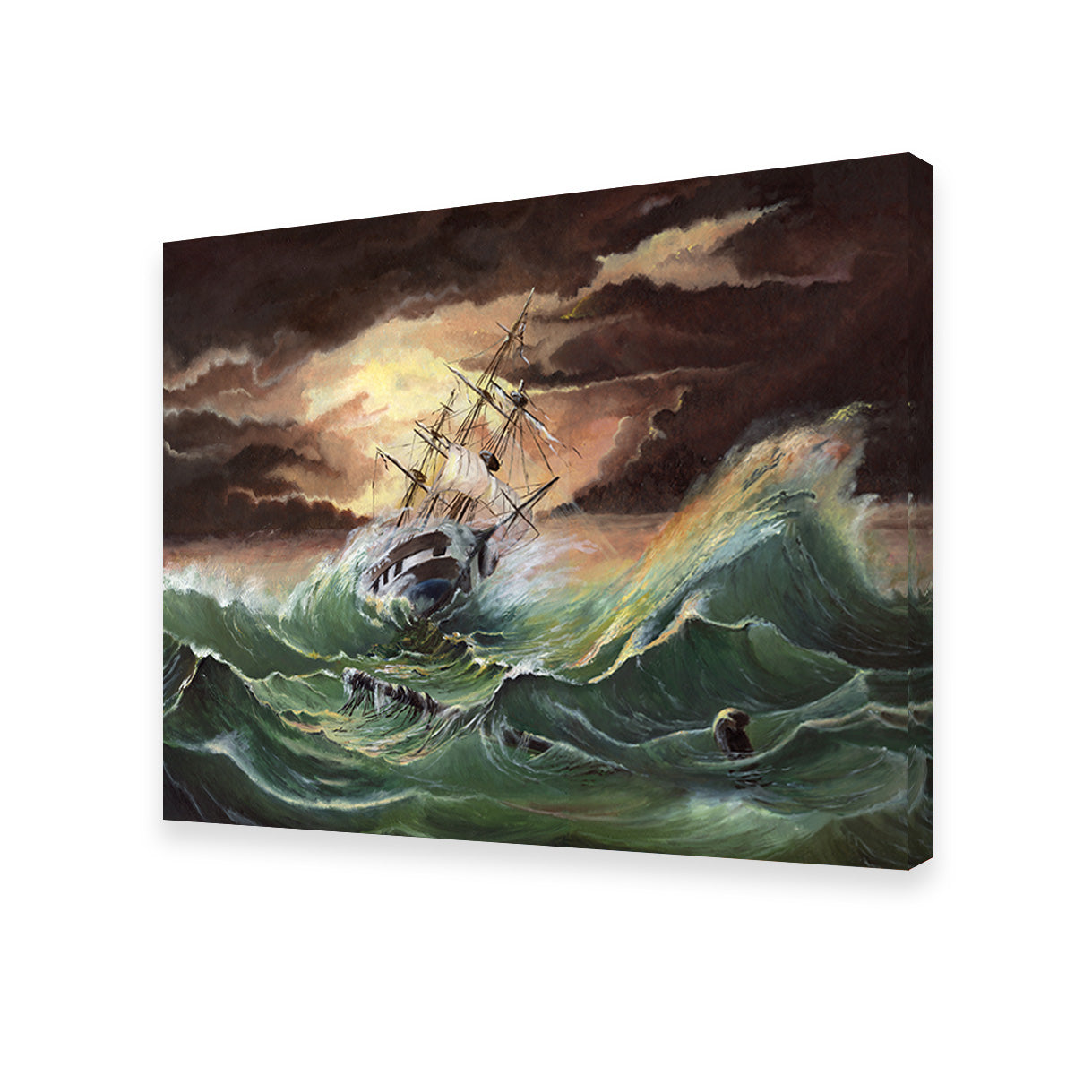 Stunning Ship in Storm Wall Art for Striking Home Decor