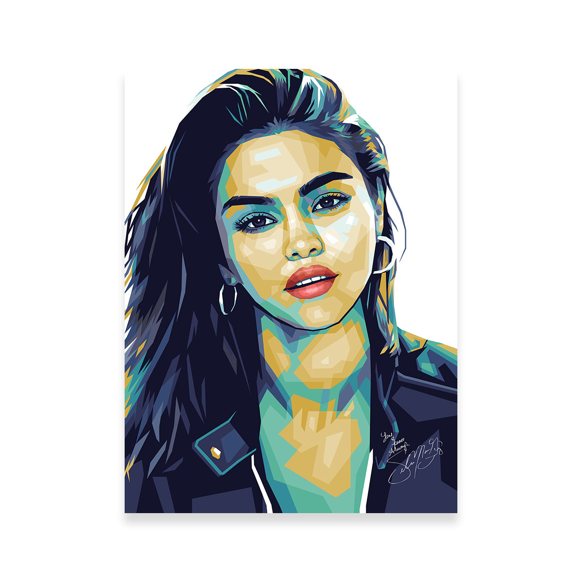 Stunning Selena Gomez White Wall Art by Ralph & Laura Design