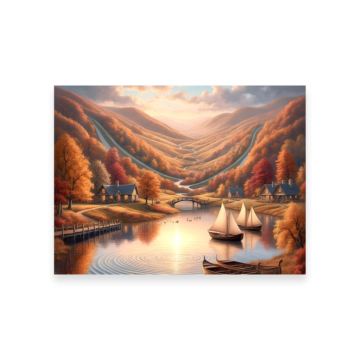Autumn Voyage: Exquisite Handmade Wall Art