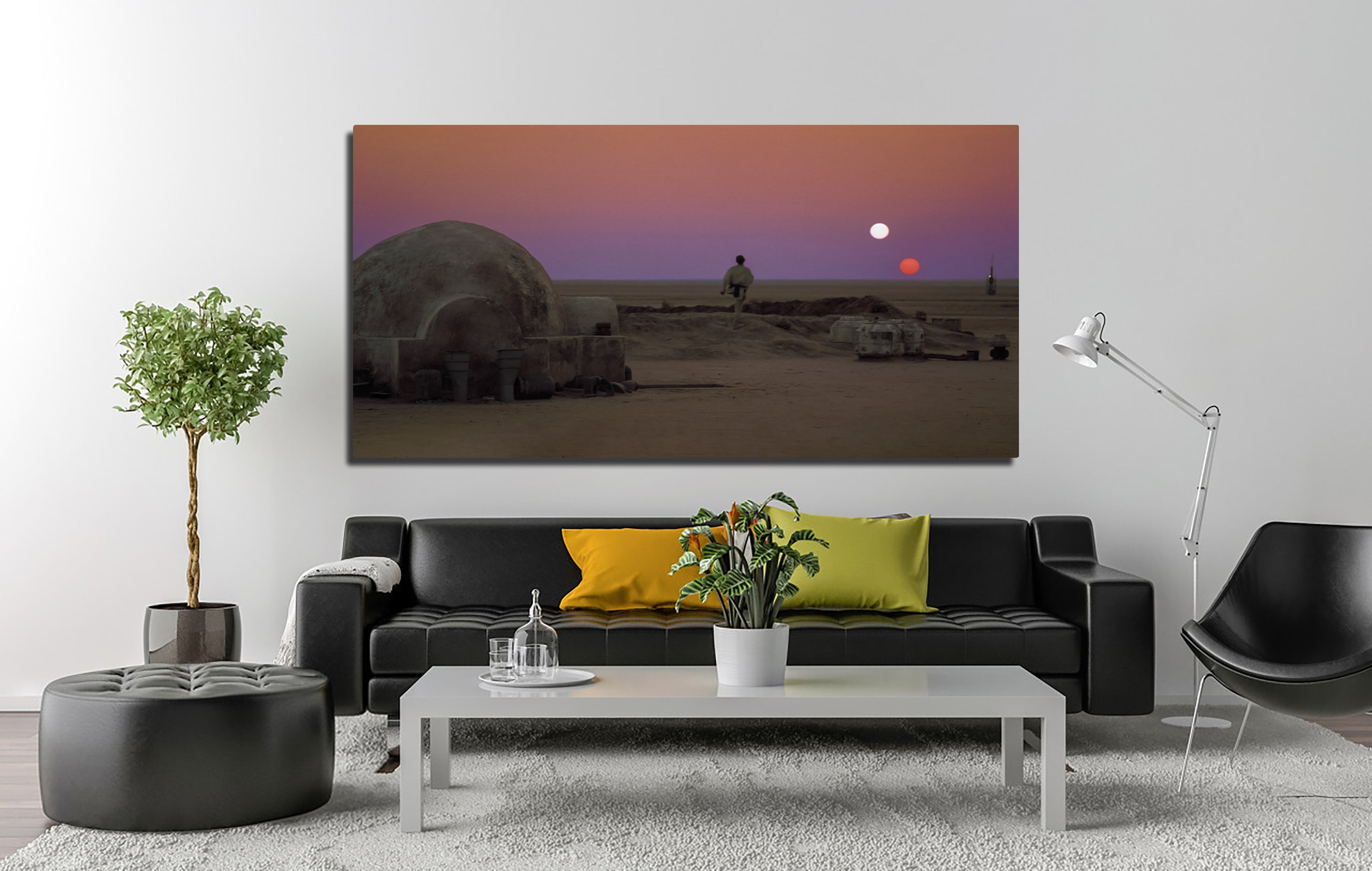Breathtaking Binary Sunset Panoramic Wall Art for Stunning Home Decor