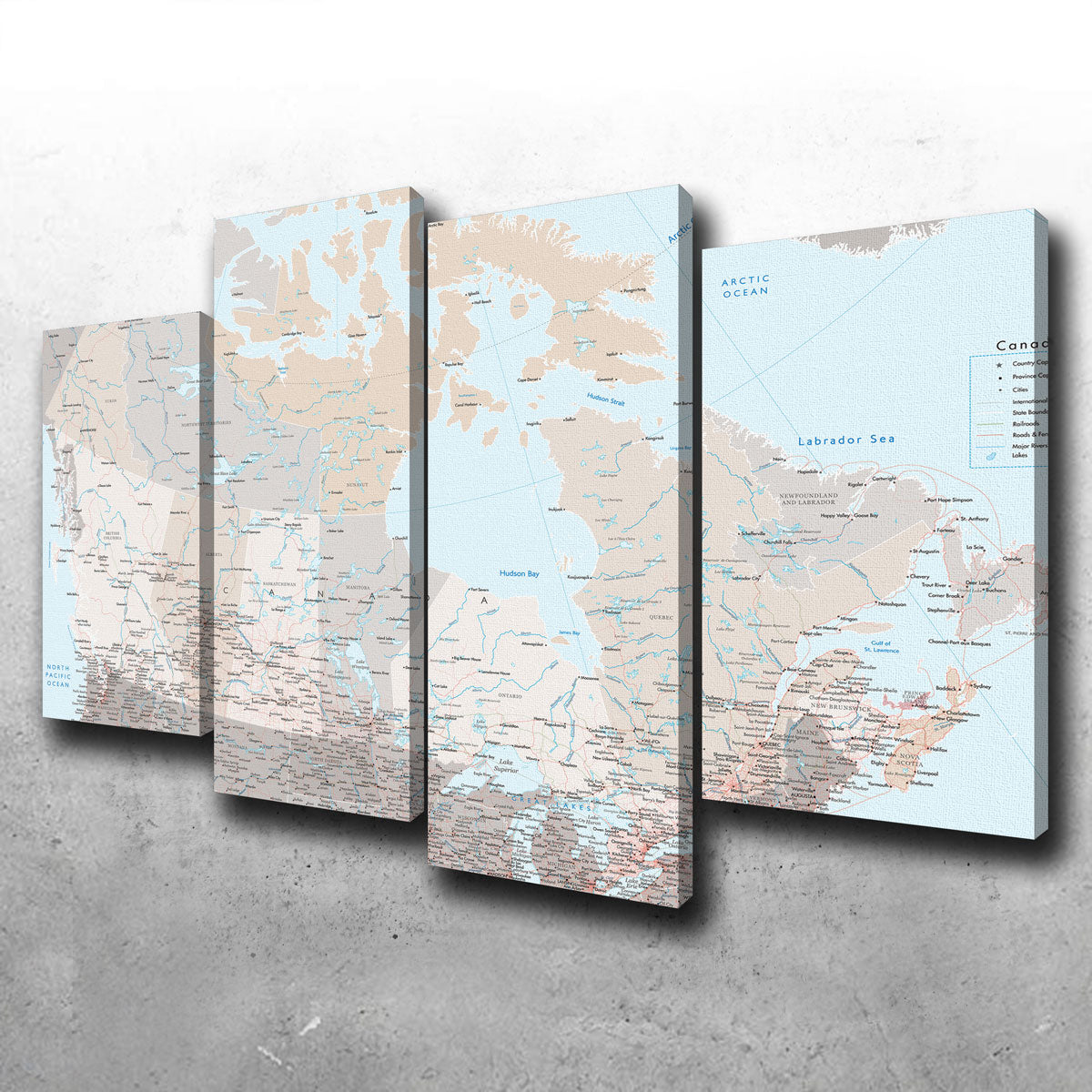 Stunning Canada Map Wall Art by Blursbyai