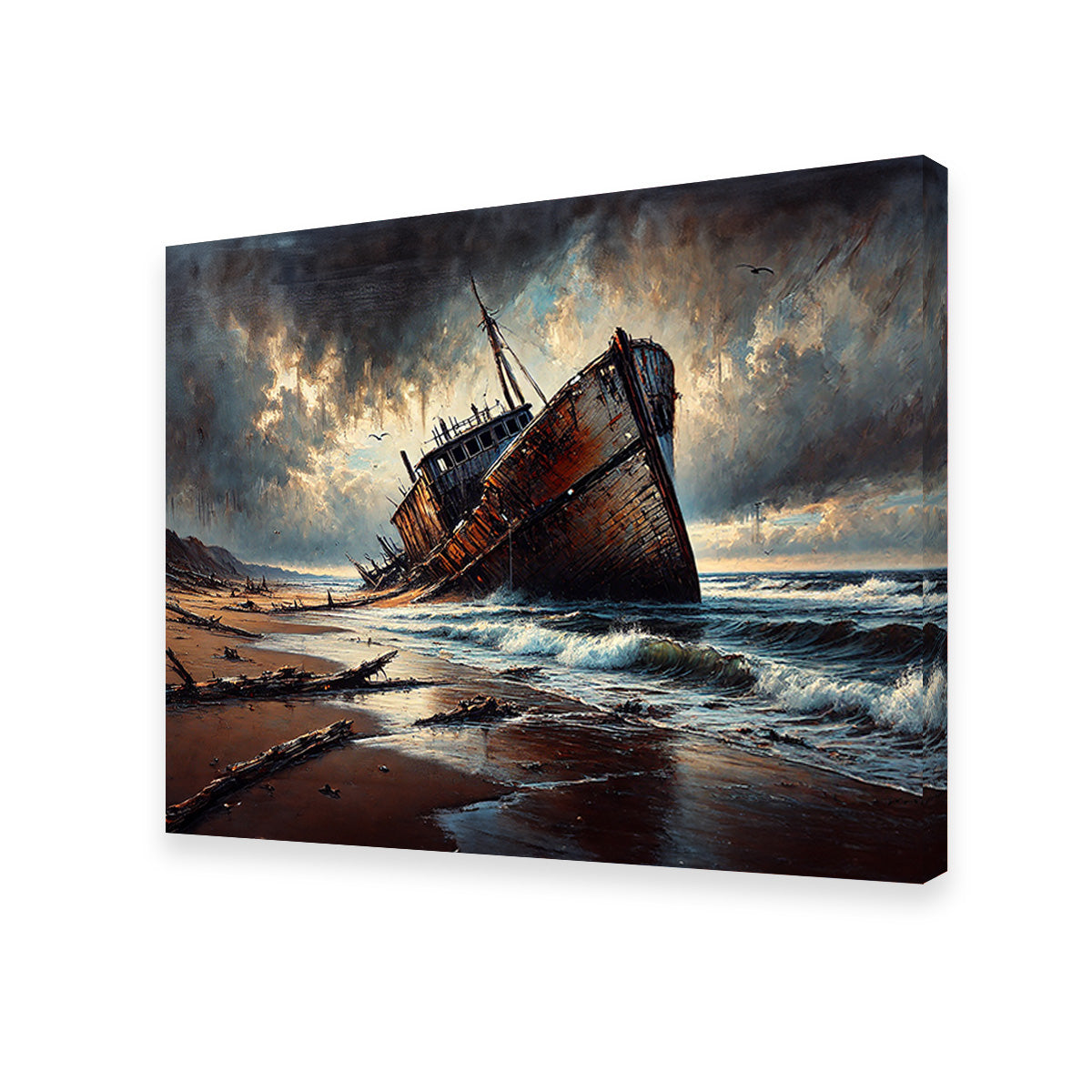 Exquisite Shipwreck Canvas Print for Wall Decor