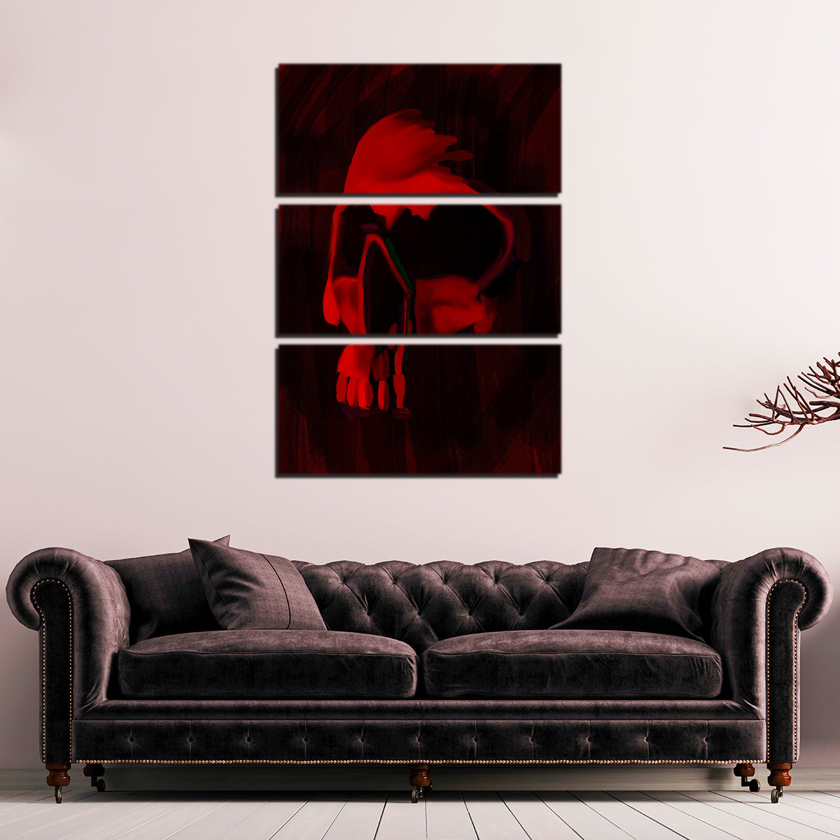 Eye - Catching Red Painted Skull Wall Art by Andy Brackpool