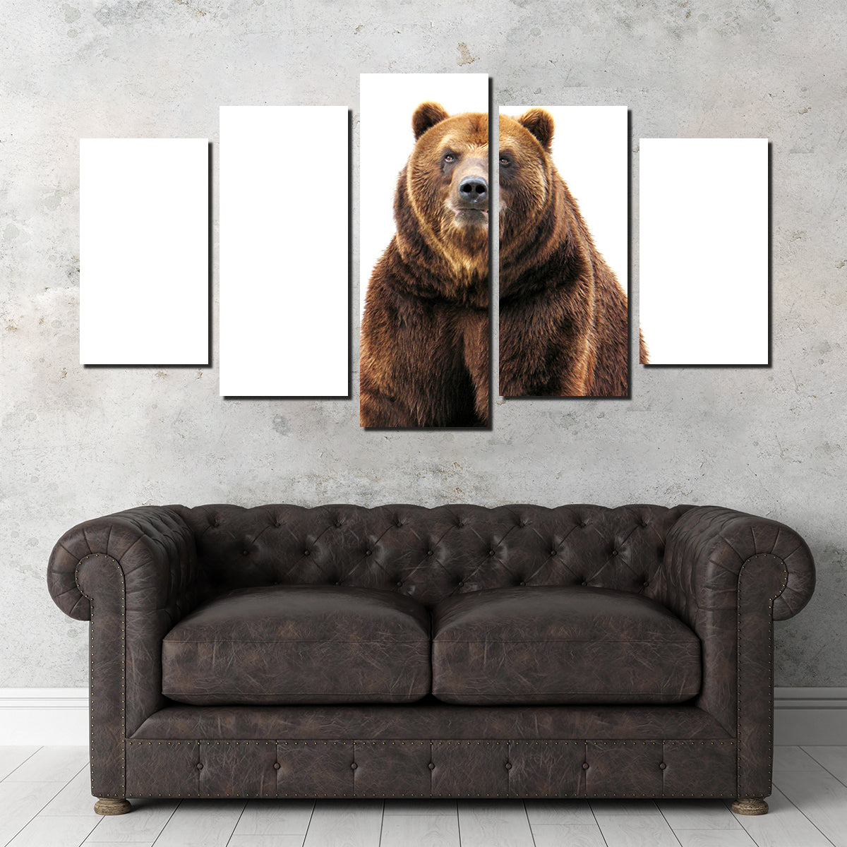 Stunning Bear on White Wall Art for Home Decor