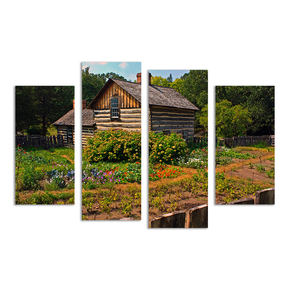 Pedersen House And Garden Wall Art - Sustainable Kiln - Dried Pine Framed Canvas