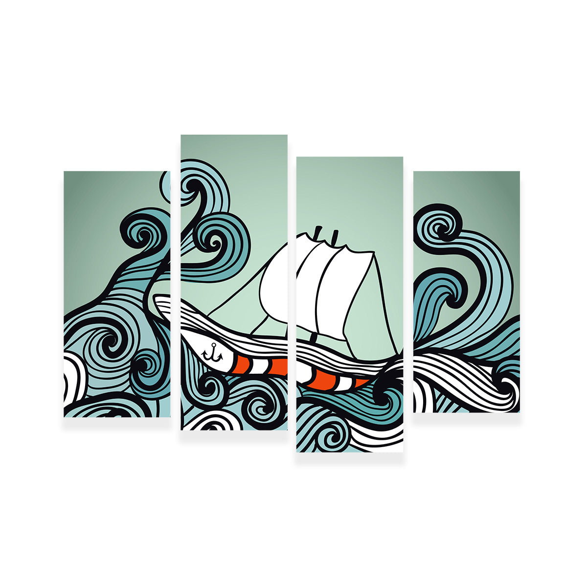 Exquisite Ship Art Wall Decor Canvas
