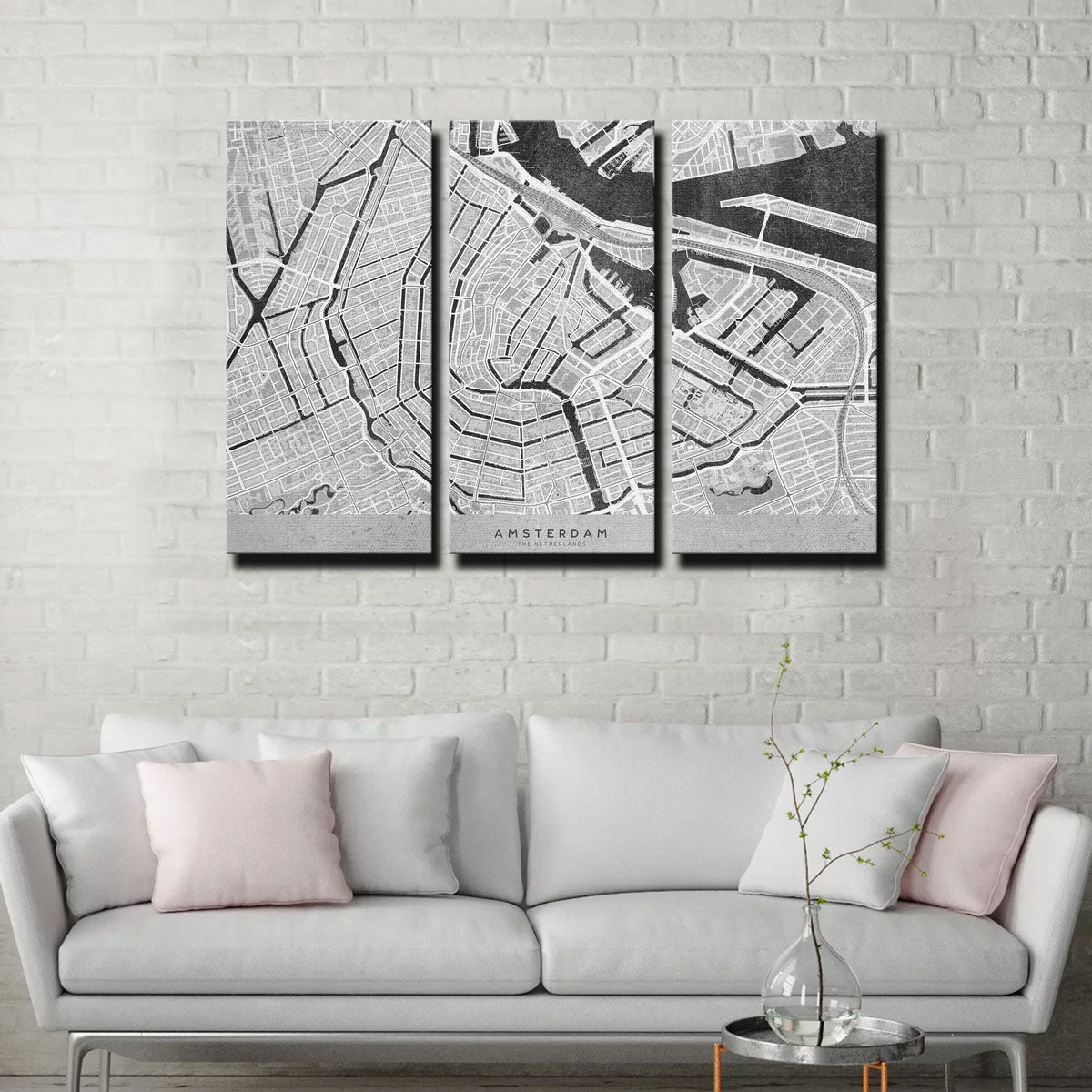 Stunning Amsterdam Map 2 Wall Art - Ideal for Home Decor