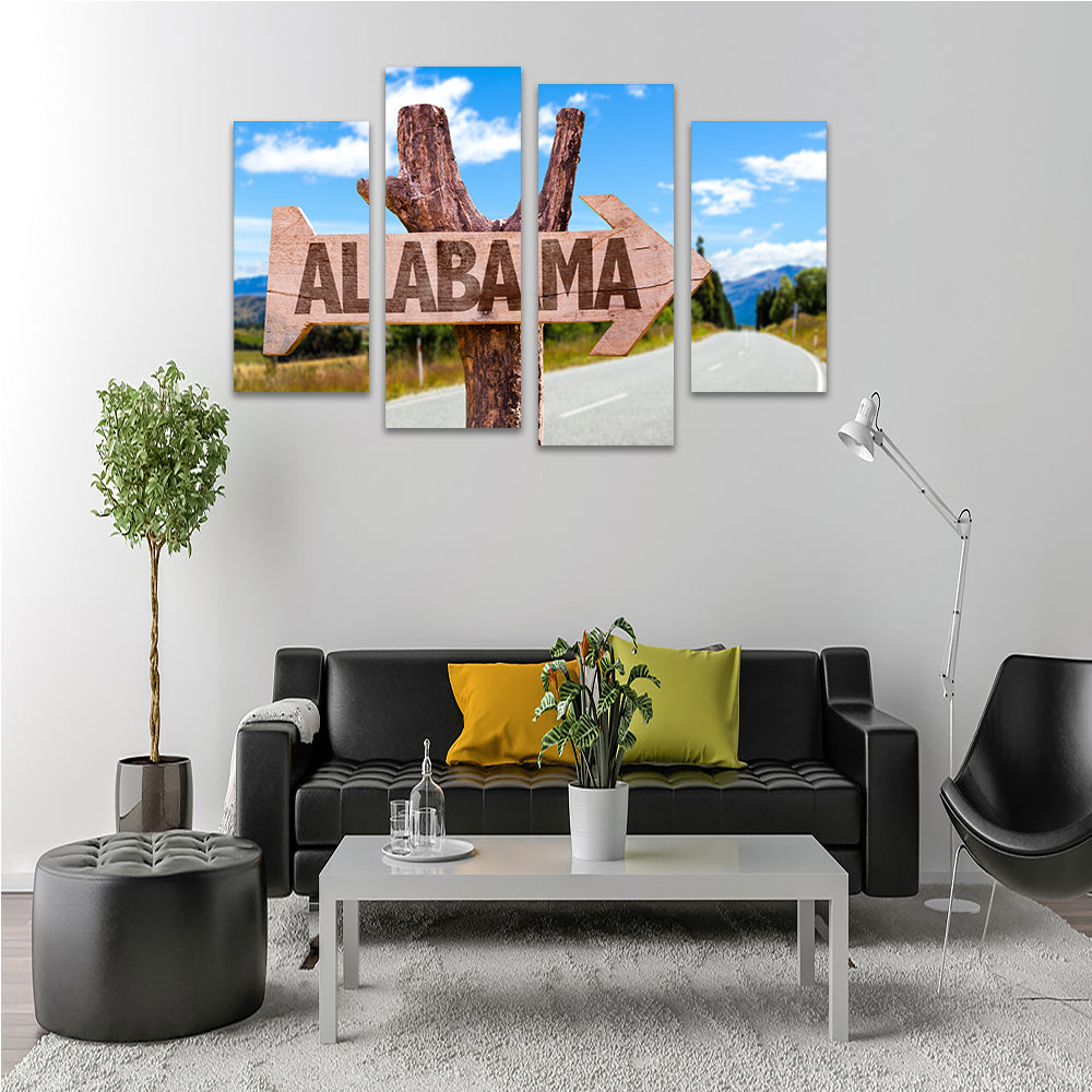 Stunning Alabama Wooden Sign Wall Art - Sustainable and Museum-Quality