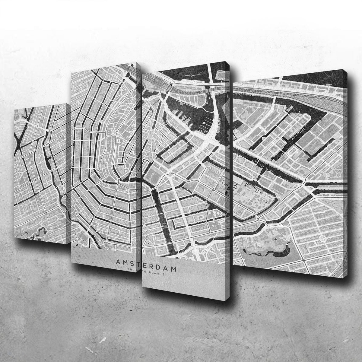 Stunning Amsterdam Map 2 Wall Art - Ideal for Home Decor