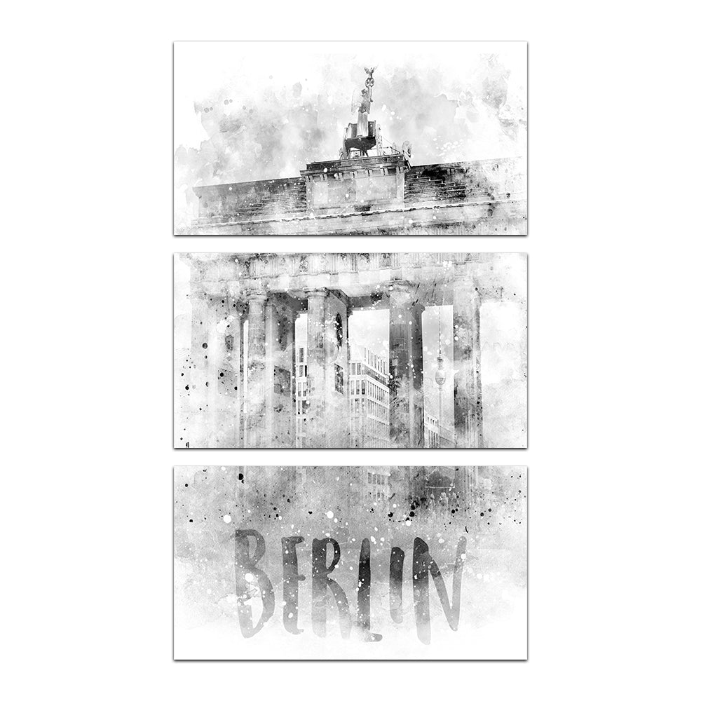 Exquisite Berlin Brandenburg Gate Watercolor Wall Art by Melanie Viola