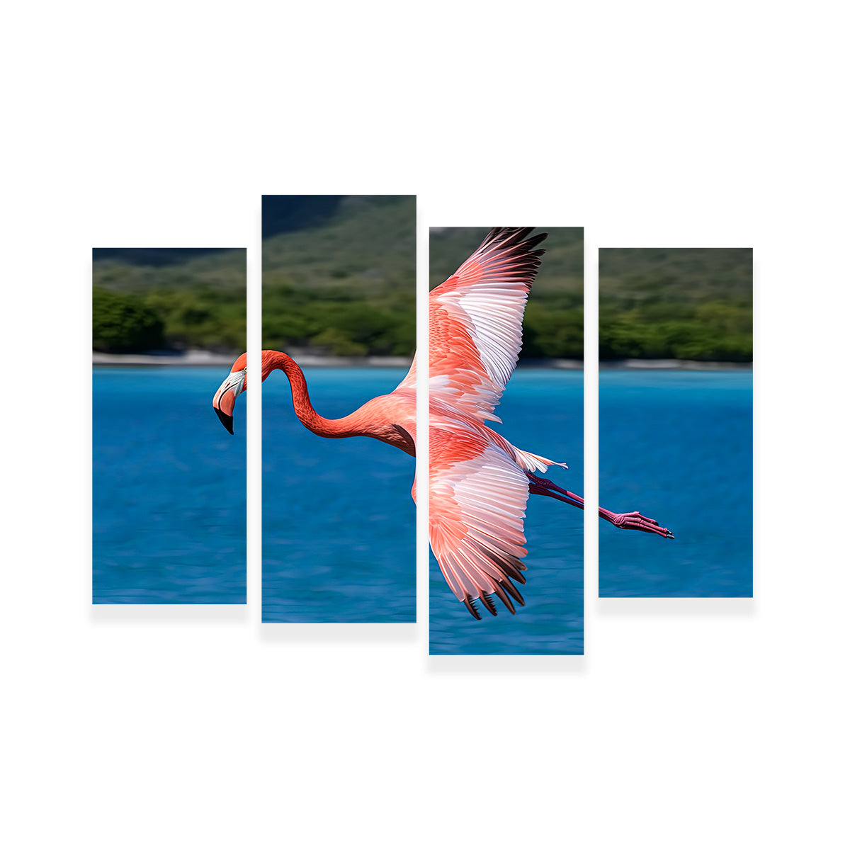 Stunning Pink Flamingo Flying Wall Art for Home Decor