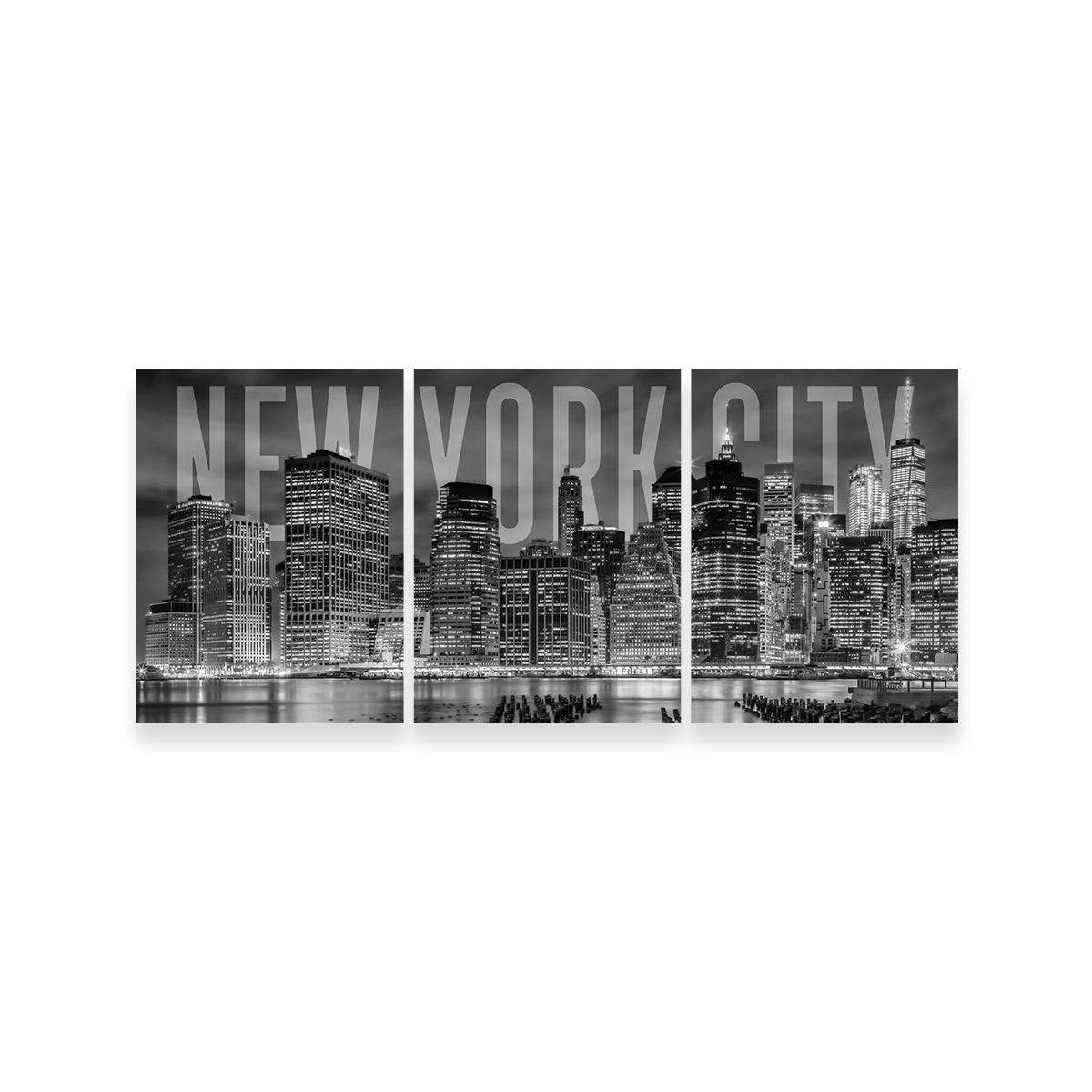 Stunning New York City Skyline Monochrome Wall Art for Home Decor