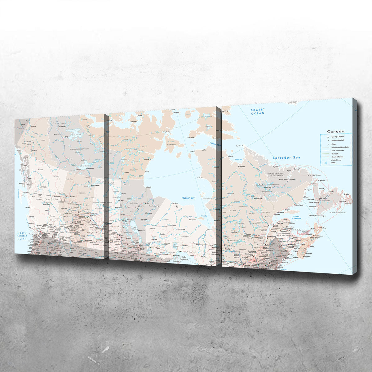 Stunning Canada Map Wall Art by Blursbyai