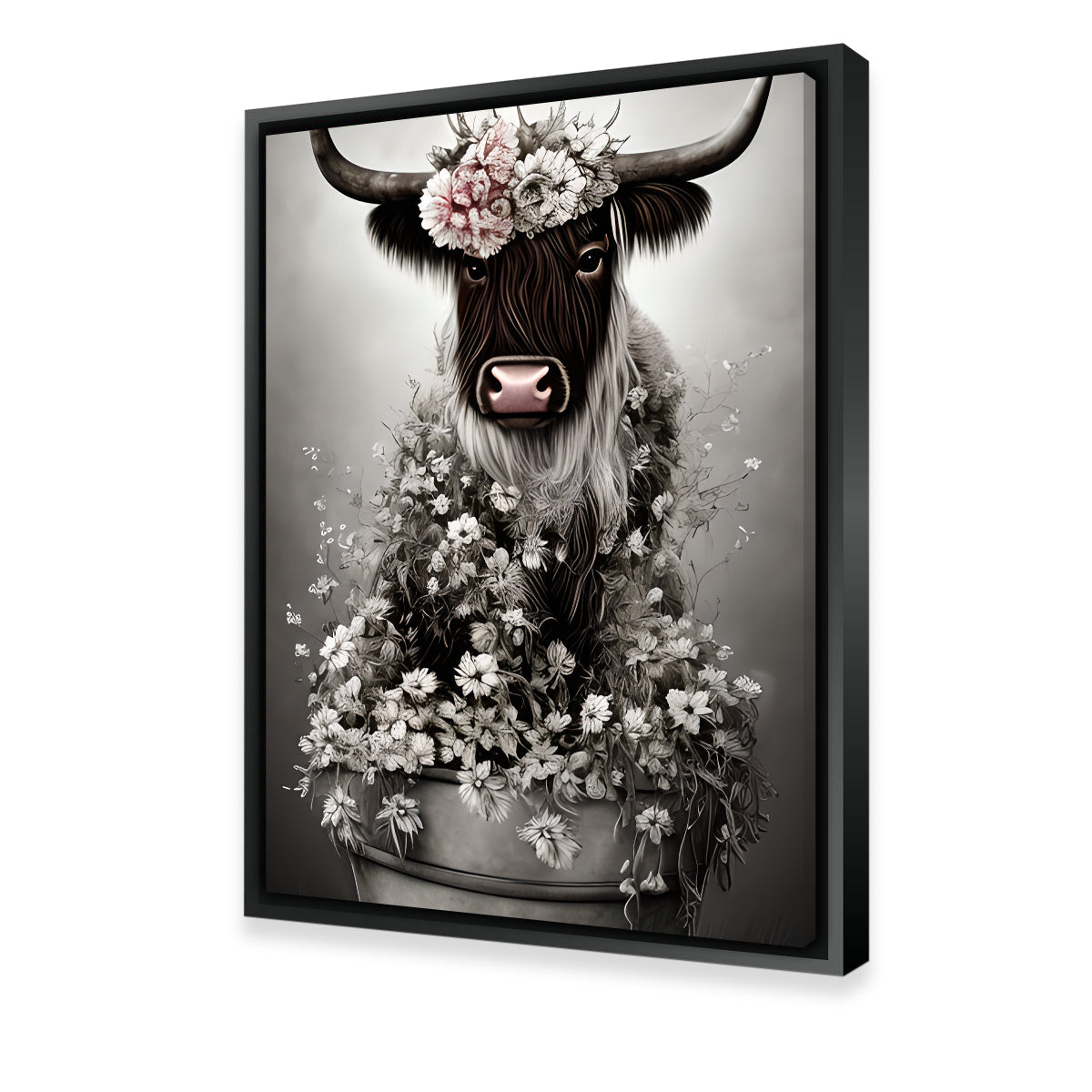 Charming Shabby Highland Cow Wall Art by Dina Rolle
