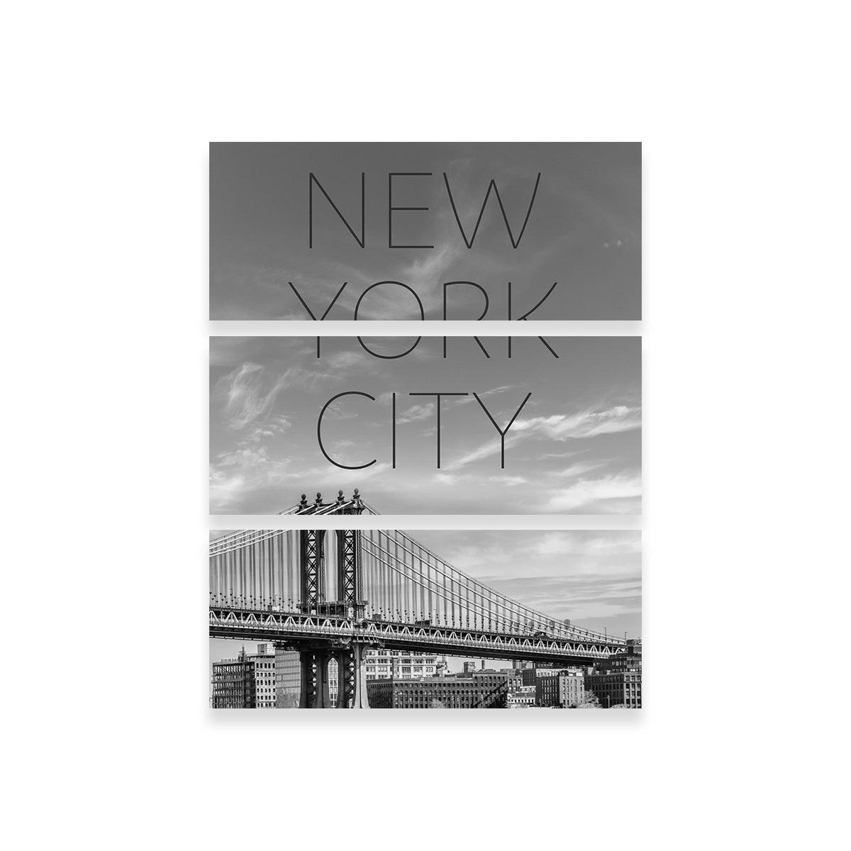 Stunning NYC Manhattan Bridge Text Wall Art by Melanie Viola