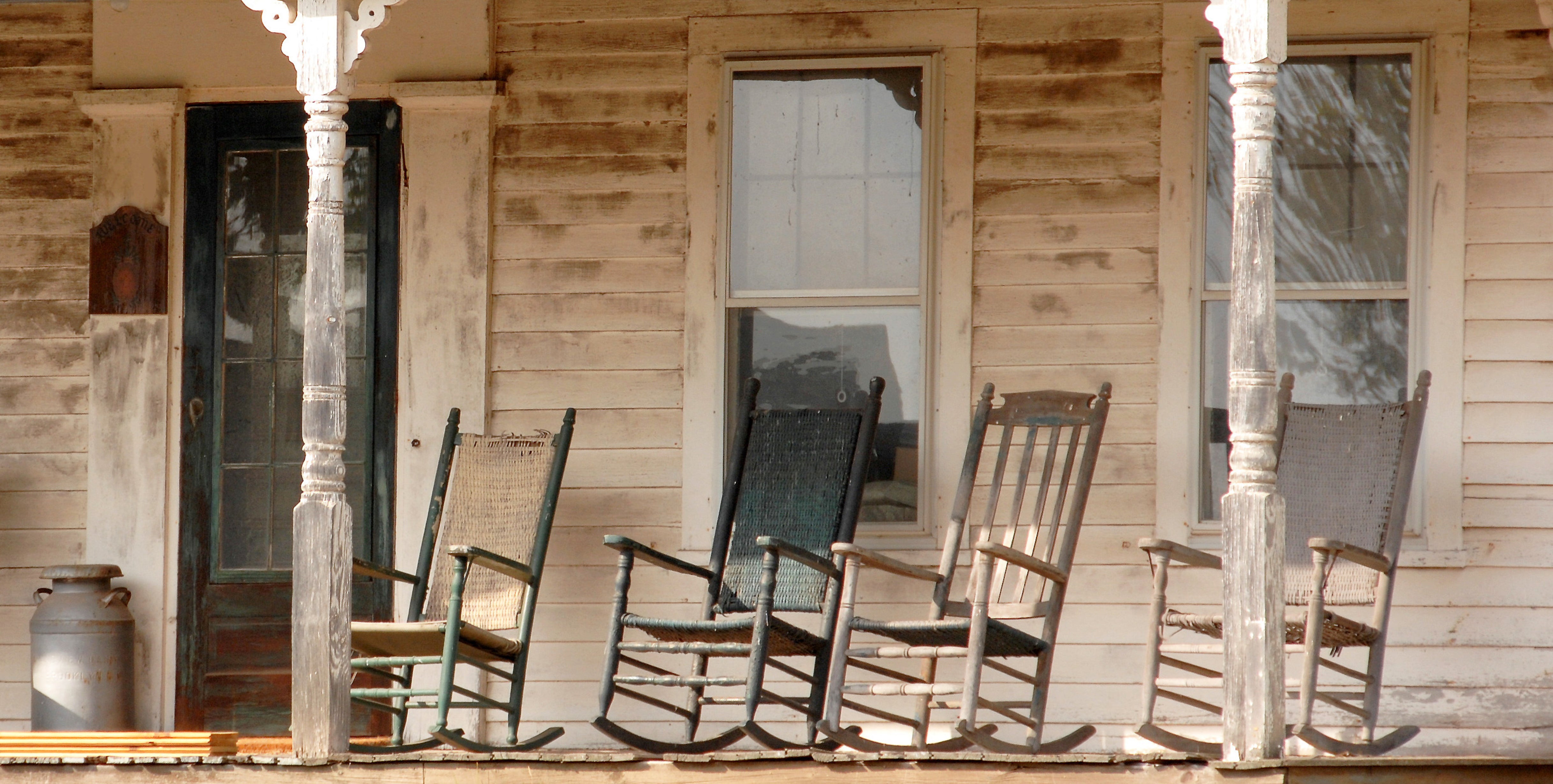 Charming Antique Rocking Chairs in Rural Connecticut Wall Art Prints