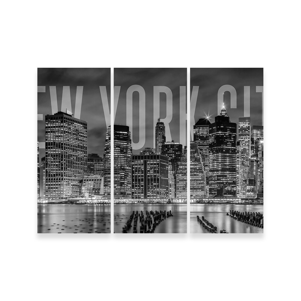 Stunning New York City Skyline Monochrome Wall Art for Home Decor