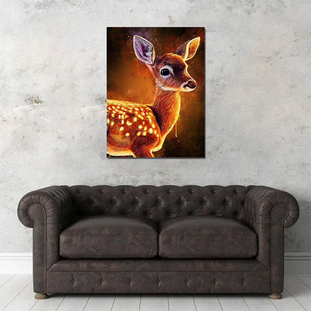 Adorable Baby Fawn Painting Wall Art for Your Home Decor